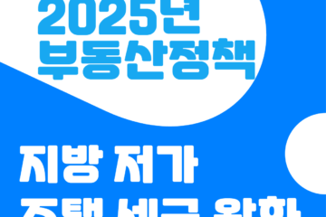 2025년 지방 저가 주택 세금 완화 경제 정책 알아보기